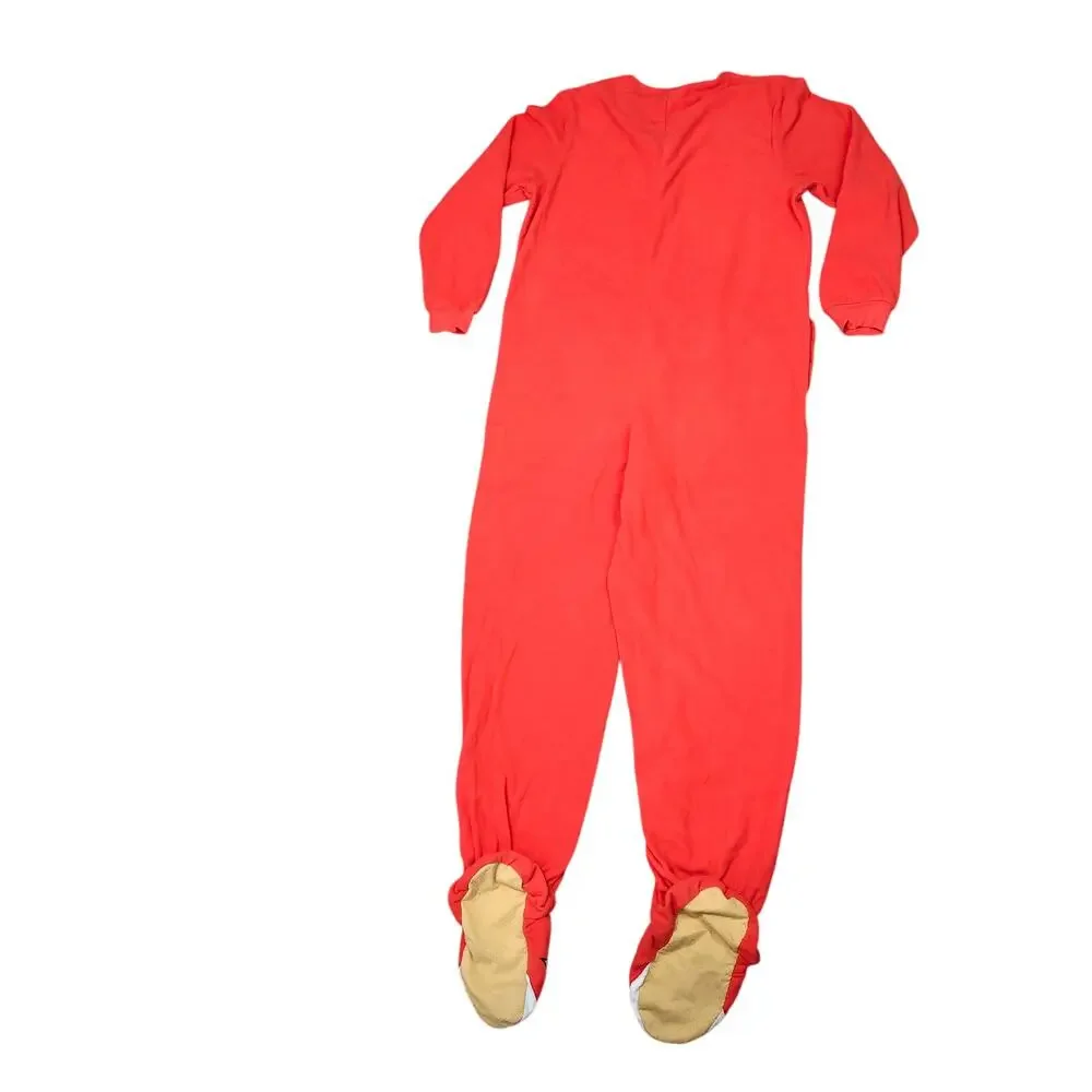 Nick & Nora Red Foxy Footed Fleece Pajama Lounge Unionsuit Womens Medium